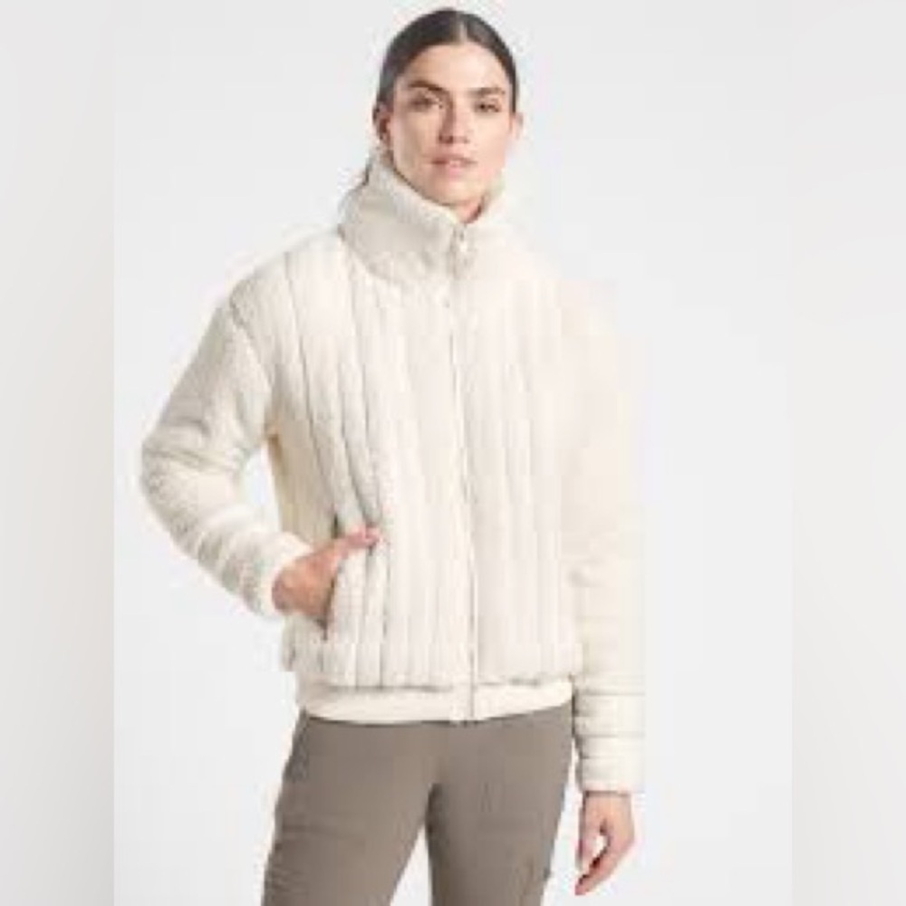 Athleta Willow Fleece Sherpa Bomber Jacket